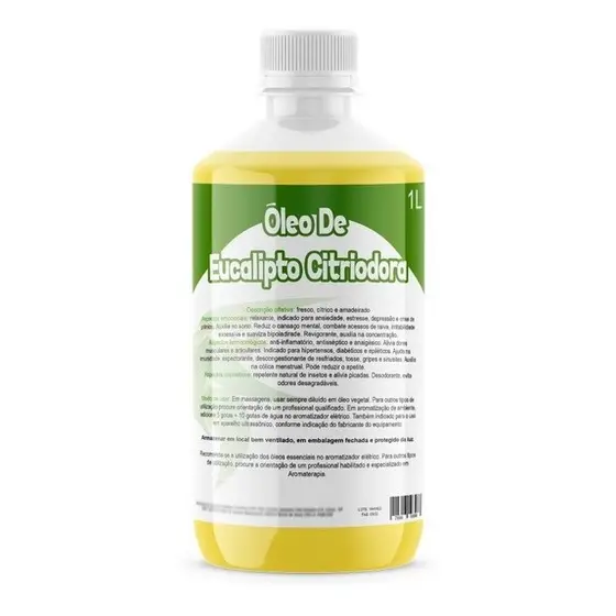 Óleo De Eucalipto Citriodora 100% Puro Natural 1 Litro