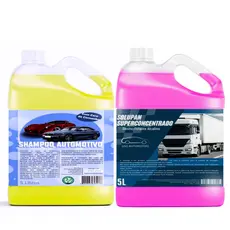SOLUPAN CONCENTRADO DESENGRAXANTE AUTOMOTIVO 5L + SHAMPOO SUPER CONCENTRADO COM CERA DE CARNAUBA 5L