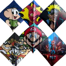 Pipa papagaio Flechinha 10 Unidades Sortidas 33x33cm/Tamanho Mega Promoção