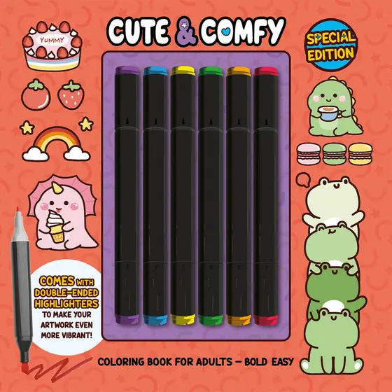 Cute & Comfy Coloring Book for Adults - Bold Easy - Special Edition (Livro de Colorir)