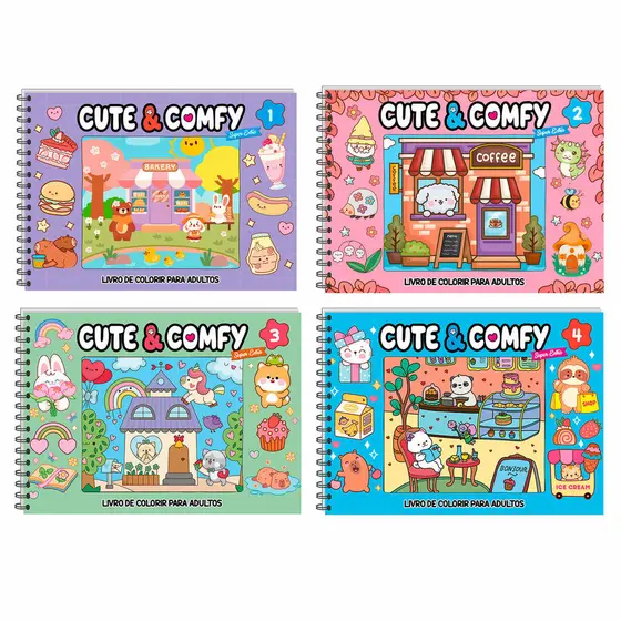 Combo Cute & Comfy Super - Coleção Completa com 4 Livros - Capa Dura Holográfica