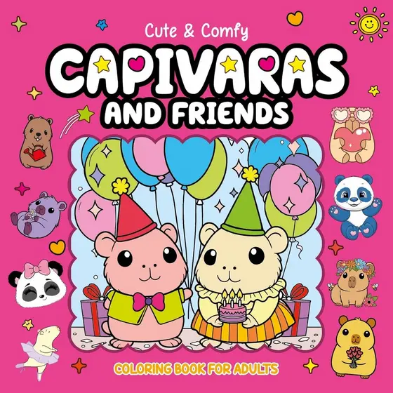Cute & Comfy Coloring Book for Adults - Capivaras and Friends - Livro de Colorir Adulto 10