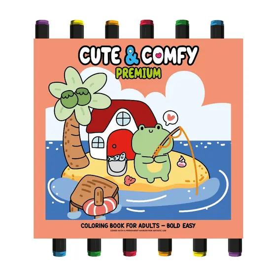 Cute & Comfy Coloring Book for Adults - Premium - Livro de Colorir Adulto