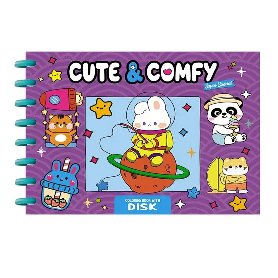 Cute & Comfy Super Special - Edição 18 - Livro de Colorir Adulto - Encadernação com Disco