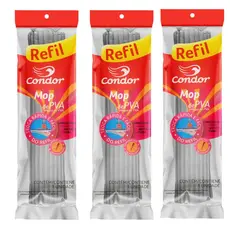 KIT 3 REFIL MOP PVA CONDOR ORIGINAL RODO MÁGICO LAVA E SECA TODOS OS TIPOS DE PISOS