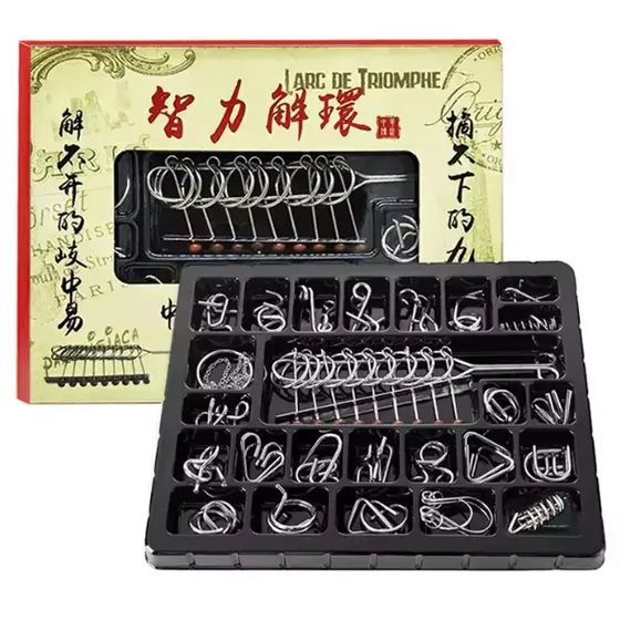 Kit 25 Quebra Cabeça 3d Enigma Metal Desafio Puzzle Game