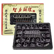 Kit 25 Quebra Cabeça 3d Enigma Metal Desafio Puzzle Game