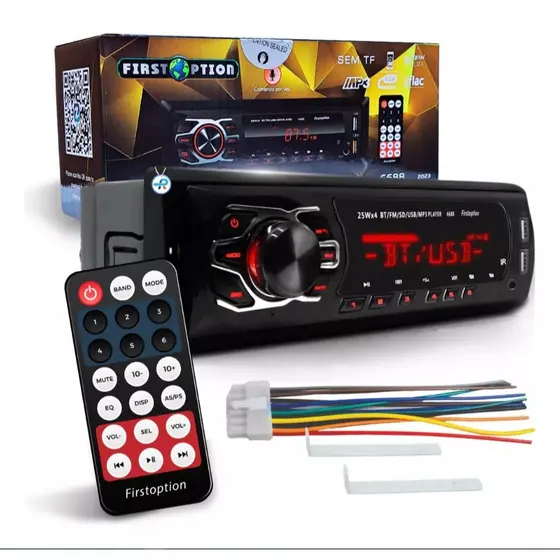 Som Mp3 Player Automotivo 1 Din Bluetooth 2 USBs Com Controle Muito Barato