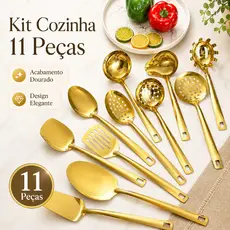Talheres Kit 4/11 De Aço Inox Servindo Utensílios Dourado Conjunto Colher de Sopa Na Cozinha Talheres De Bom Gosto