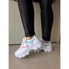 Chunky Comfort: Tênis Plataforma Feminino Adulto, Estilo Blogueira com Conforto em Destaque!