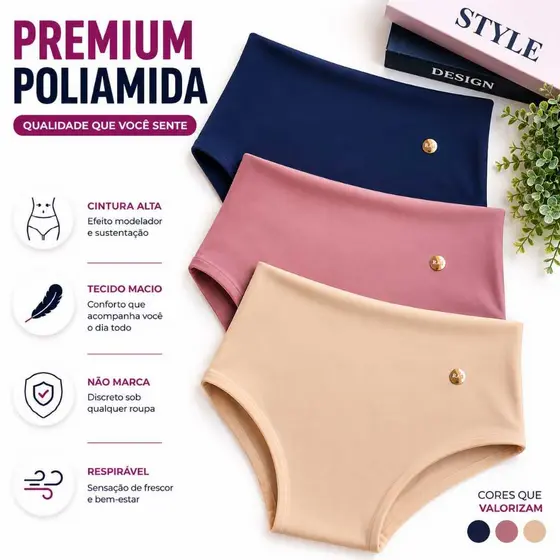 Kit Calcinhas Toda Dupla Tanga Feminina Luxo Microfibra Poliamida Não Marca Conforto Premium