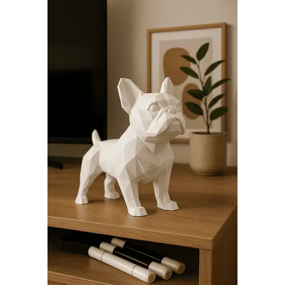 Escultura busto estátua Bulldog Francês Geométrico Decoracao Moderna Animal Arte Minimalista Pet Presente Criativo