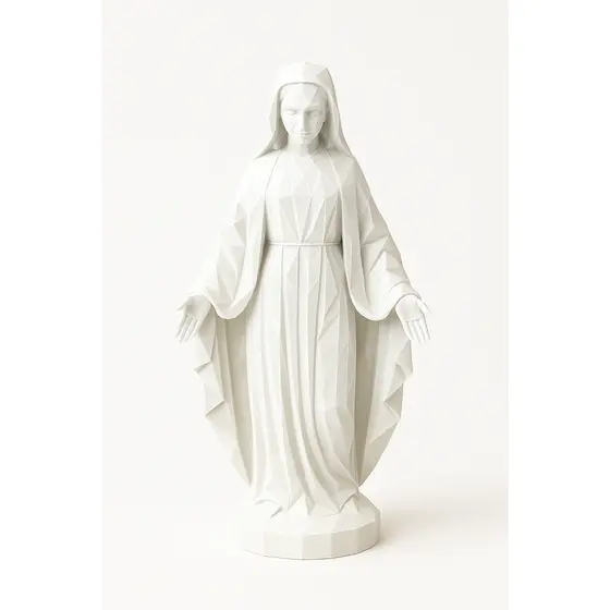 Estátua escultura busto geométrica de Nossa Senhora aparecida 15 cm plástico decoração casa escritório sala mesa