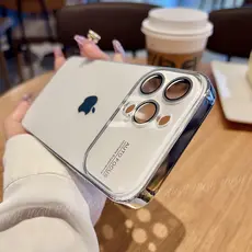 AG Fino Fosco Caso Para iPhone 11 13 14 15 Pro Max 15 14 16 Vidro Temperado Grande Janela Dura À Prova De Choque Capa