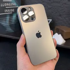 Capa Protetora Quadrada De Vidro Fosco Cinza Titânio AG iPhone 15 14 13 Pro Max iPhone11 15 Plus Proteção Total Da Lente anti-Queda
