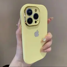 Capa Macia De Cor Creme Para iPhone 11 12 13 14 15 ProMax Plus