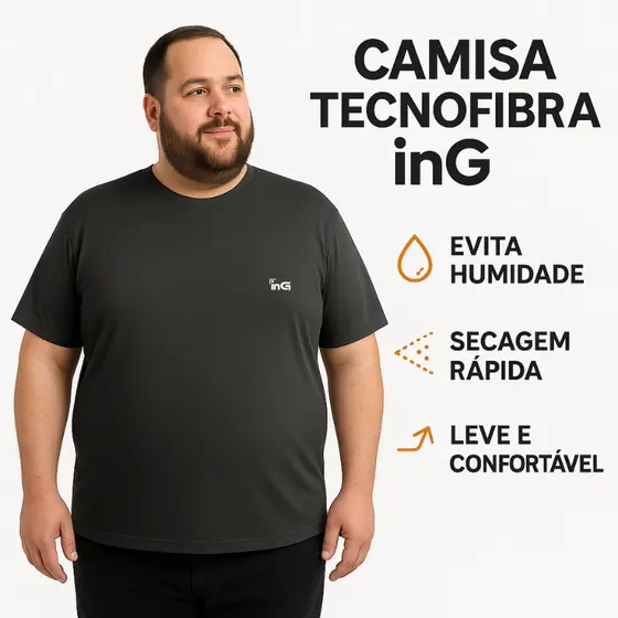 Camiseta Plus Size Masculina Tecnofibra Esportes G1 ao G5