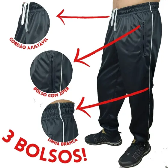 Calça Masculina Esportiva Chimpa Corrida Elastano Academia
