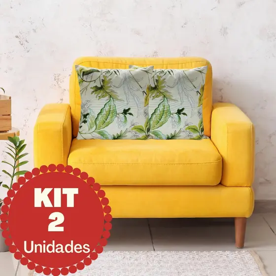 Kit 2 Peças De Capa De Almofada Decorativa Estampado Ou Liso Tamanho 45x45cm Ideal Para Sofá