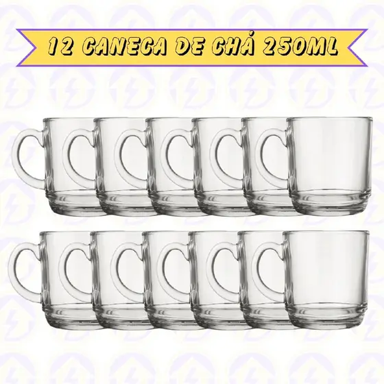 Canecas Transparente Vidro 250ML Café Cappuccino Chá