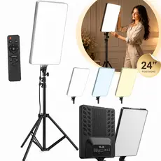 Iluminador Led Profissional 24 Polegadas Ring Light Quadrada Controle Remoto Tripé 2,1m Bivolt