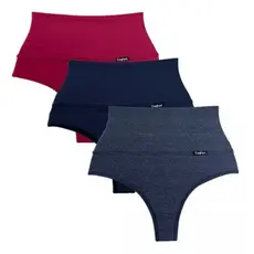 Kit 2 Cinta Modeladora Feminina calcinha cintura alta Calcinha cós alto segura barriga