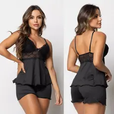 Pijama Feminino Baby Dool Langerie Feminino Baby Dool Feminino Roupa de Dormir Feminina
