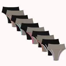 Kit 10 Calcinhas Do P ao Plus Size Fitness De Cintura Alta Cós Duplo Compressão