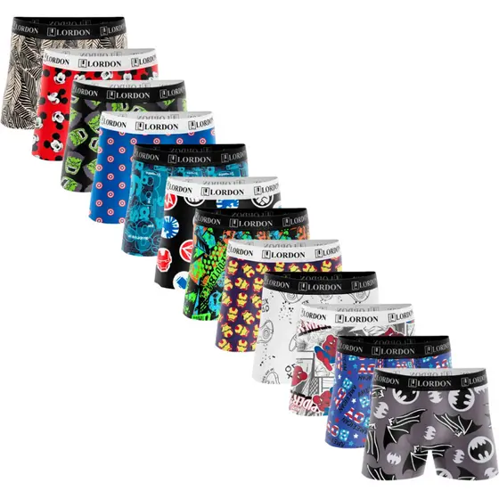 Kit 12 Cueca Boxer Infantil Juvenil Estampada Microfibra