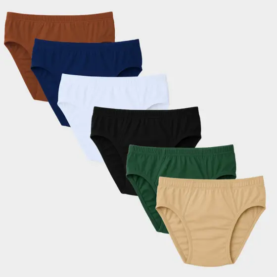 Kit 6 Cuecas Slip Adulto 100% Algodão Plus Size Masculina Tradicional