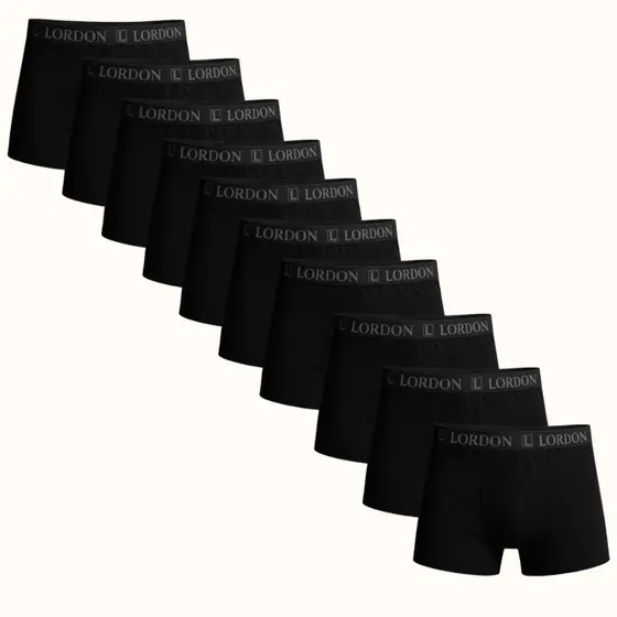 Kit 10 Cuecas Boxer Plus Size Básica Preta Microfibra Lisa