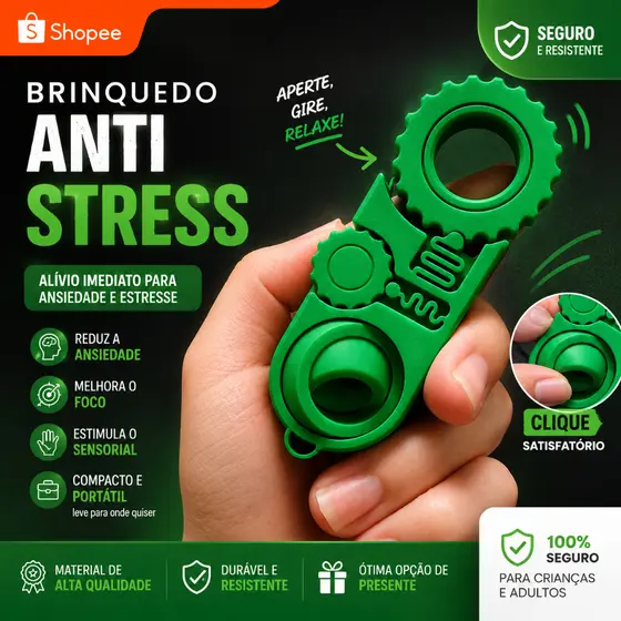MODELO OFICIAL Brinquedo Anti Stress/TDAH/Autismo Para Mãos - Várias funções! Alivio Anti Stress