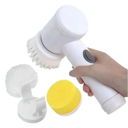 Kit Escova Rotativa Recarregavel Multiuso Bivolt Usb Branca