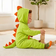 Macacão Moletom Felpado Dinossauro Catitos | 0 a 6 anos - 307 Macacão grosso e fofinho por dentro