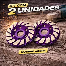 02 Disco De Desbaste Rebolo Diamantado Concreto Mármore Para Esmerilhadeira