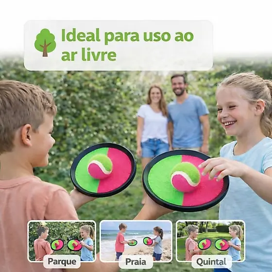 Jogo  Bateu Colou Com Bolinha De Tênis - Raquete De Velcro