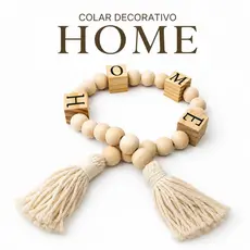 Colar de Mesa Madeira Home  Enfeite Colar Decorativo Luxo 70cm