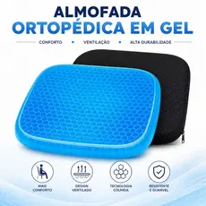 Almofada Ortopédica em Gel Colmeia Ergonômica para Cadeira Carro Escritório Home Office com Capa Antiderrapante