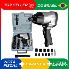 Kit Chave Impacto Pneumática 1/2 32kgfm 17 acessórios Rocking Dog TCH32