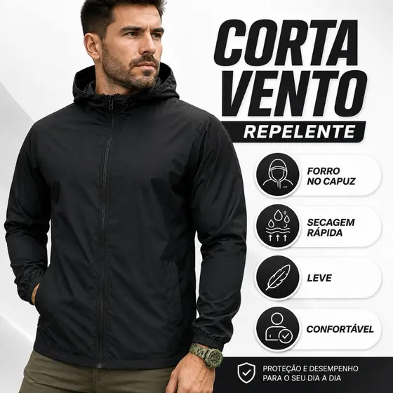 Jaqueta Corta Vento Aspen Impermeável Masculina Lisa