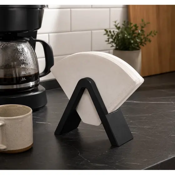 Suporte para filtro de café minimalista e elegante, cozinha organizada sabor pó de café guardar o filtro de café