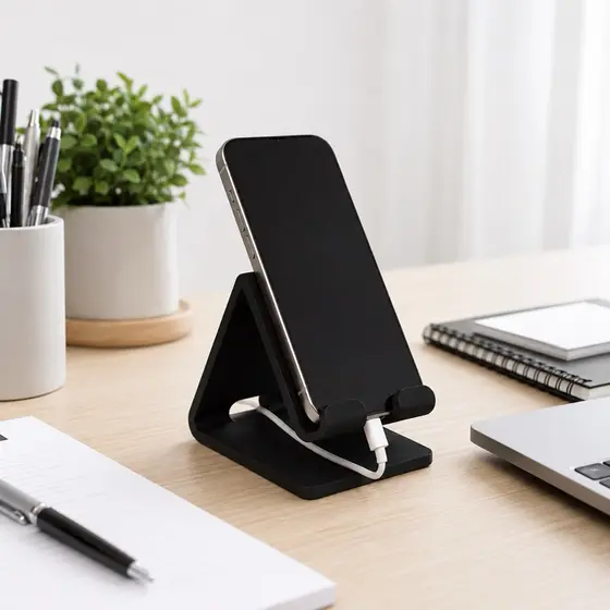 Suporte de Celular para Mesa com Passagem para Cabo – Moderno, Elegante e Funcional