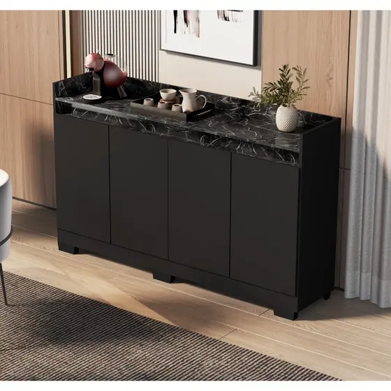 Buffet Rack Aparador Cantinho Café Retrô 4 Portas Ryzen Novo Modelo Lançamento