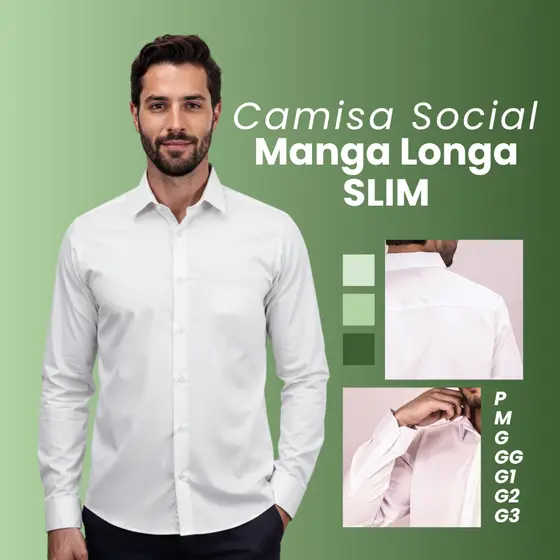 Camisa Social Slim Masculina Manga Longa Alta Qualidade Camisa Social Manga Longa Elastano Blusa Social Manga Comprida