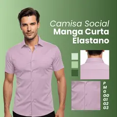 Camisa Social Manga Curta Masculina Elastano Premium Blusa Social Masculina Camisa Social Slim Fit