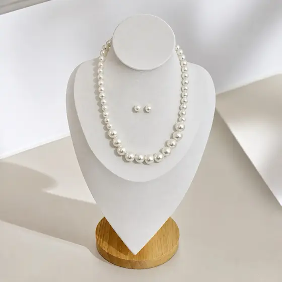 Colar de Pérola Gargantilha bijuteria feminina moda tendência elegante sofisticado acessório com e sem brinco