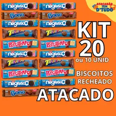 Biscoitos 10 ou 20 Unidades Trakinas Negresco Passatempo Bono Nestlé Bolachas Kit Lanche Escolar