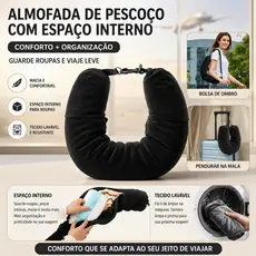 Almofada de Pescoço Viagem 2 em 1 Organizador de Mala Preencha com Roupas Avião