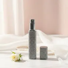 Allmini - Atomizador Porta Perfume Brilhante Prata Estiloso