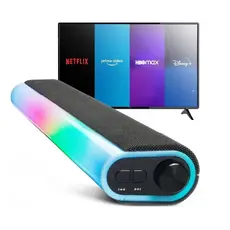 Caixa De Som Bluetooth Soundbar Sem Fio RBG P2 Tv Smart Pc Notebook Sd Usb